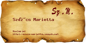 Szűcs Marietta névjegykártya