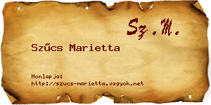 Szűcs Marietta névjegykártya