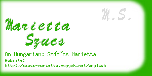 marietta szucs business card