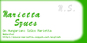marietta szucs business card